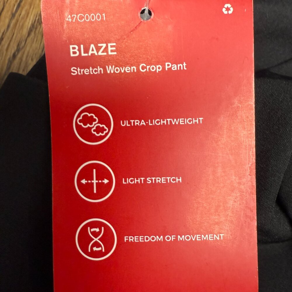 NWT Women's MPG SPORT Blaze Black Stretch Woven Ankle Pants‎ | Size L - Picture 6 of 9